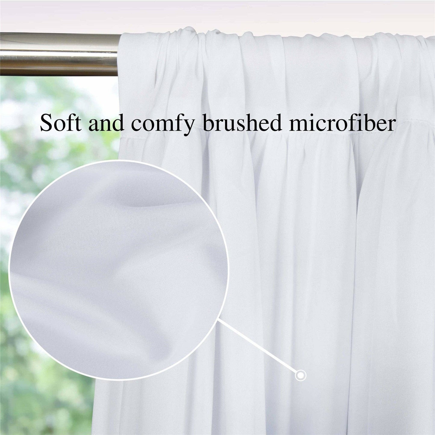 HIG Farmhouse Ruffle Window Curtains with Blackout Liner