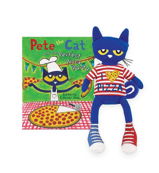 Pete The Cat Pizza Party Plush with hardcover book
