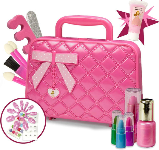 Kids Makeup Kit with Remover - 30Pc Washable Cosmetic Set