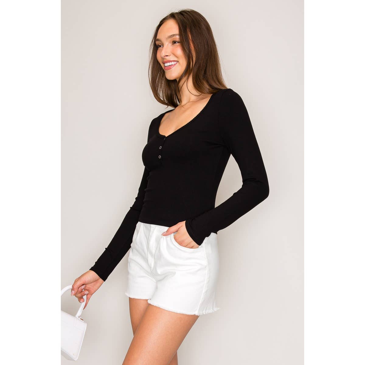 Long Sleeve Henley Top