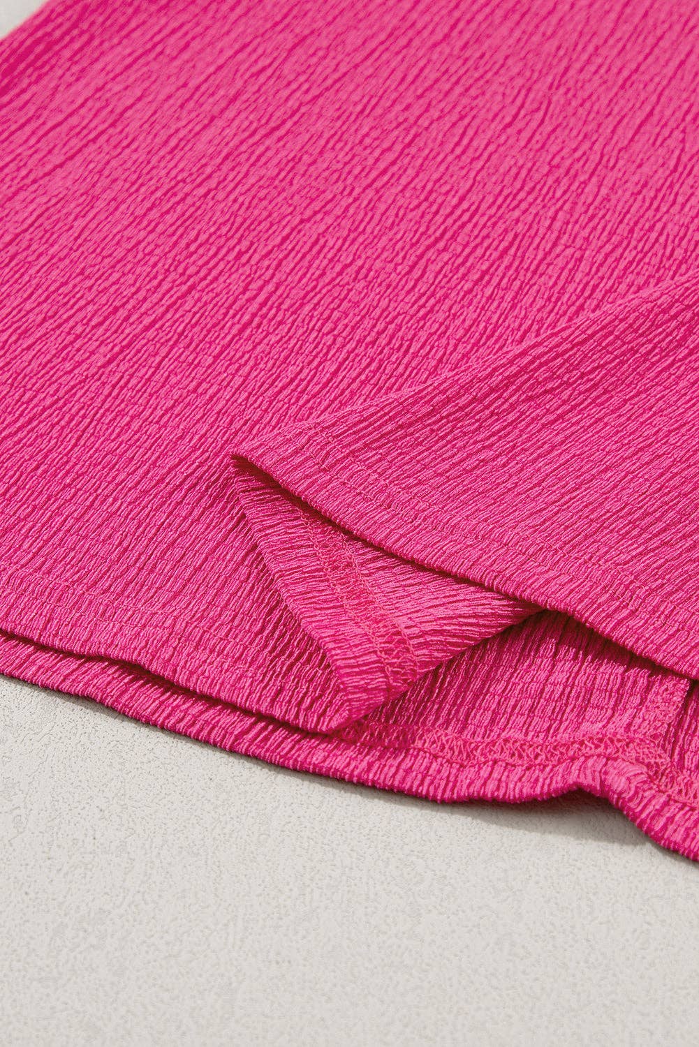 Sapphire Crinkled V Neck Wide Sleeve T-shirt