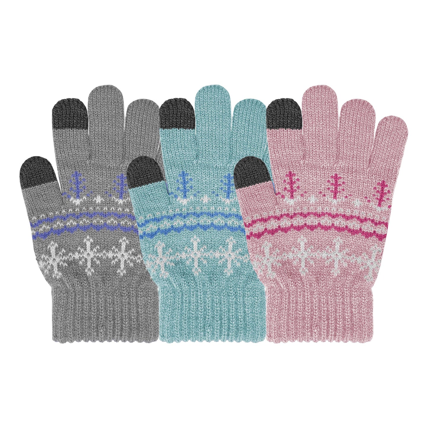 Girls Snowflake Touchscreen Stretch Glove - 35112