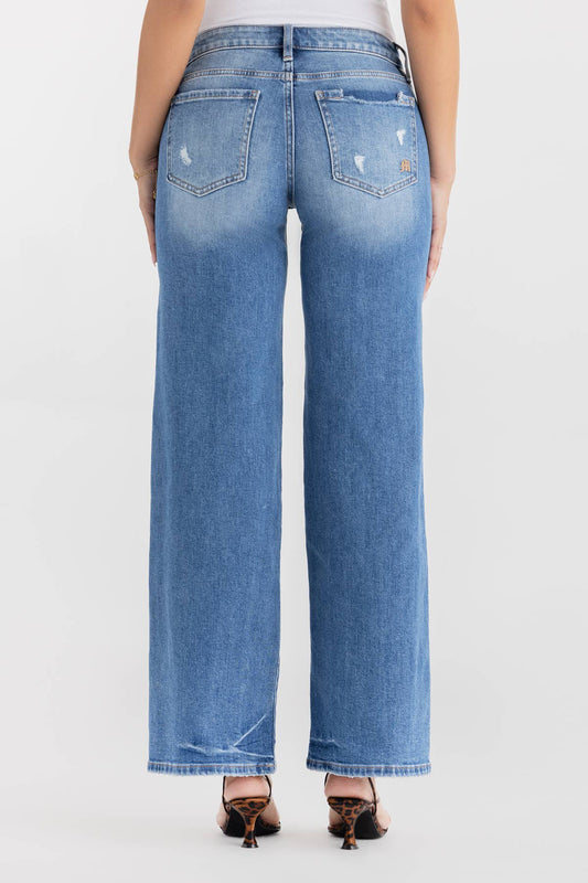 M2350W- MID RISE WIDE LEG JEANS: 32 / 26
