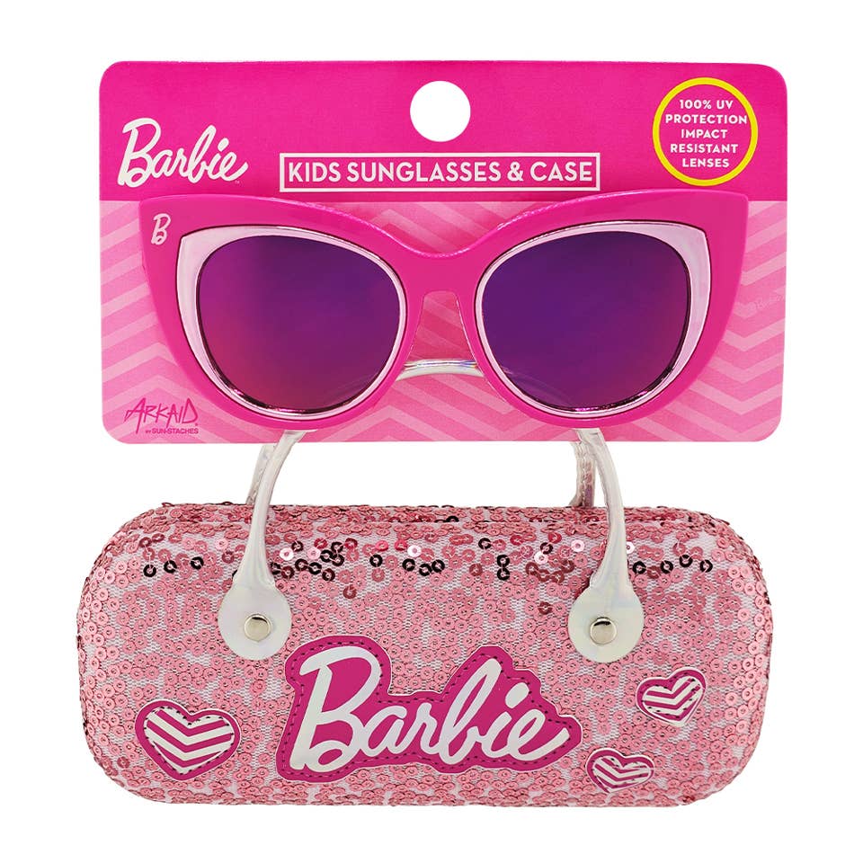 Officially Licensed 2pk Glasses + Hard Case w Handles Barbie