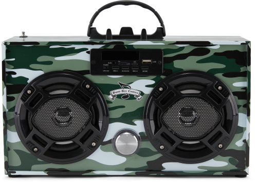 Green Camo Wireless Boombox with FM Radio