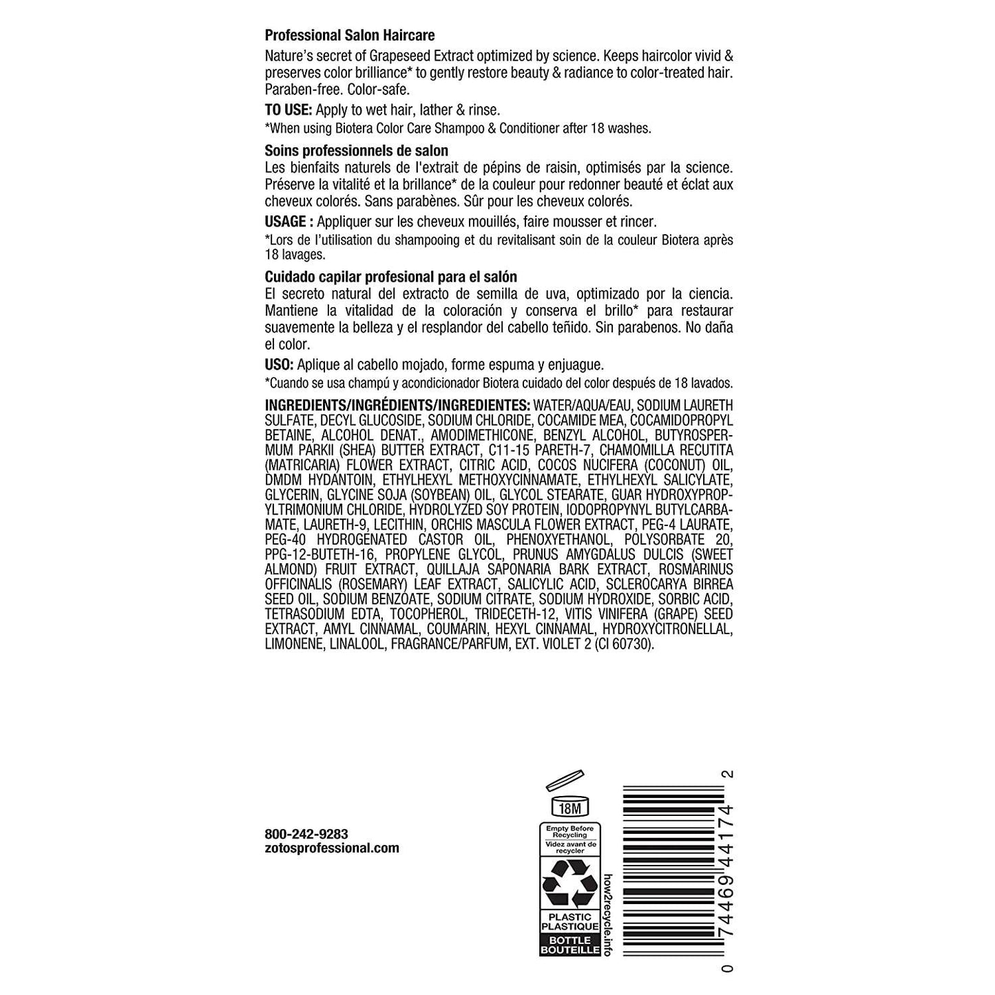 Biotera Color Care Shampoo 32 Oz.
