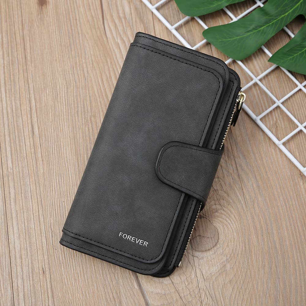 Long women's matte PU multi-purpose women's wallet