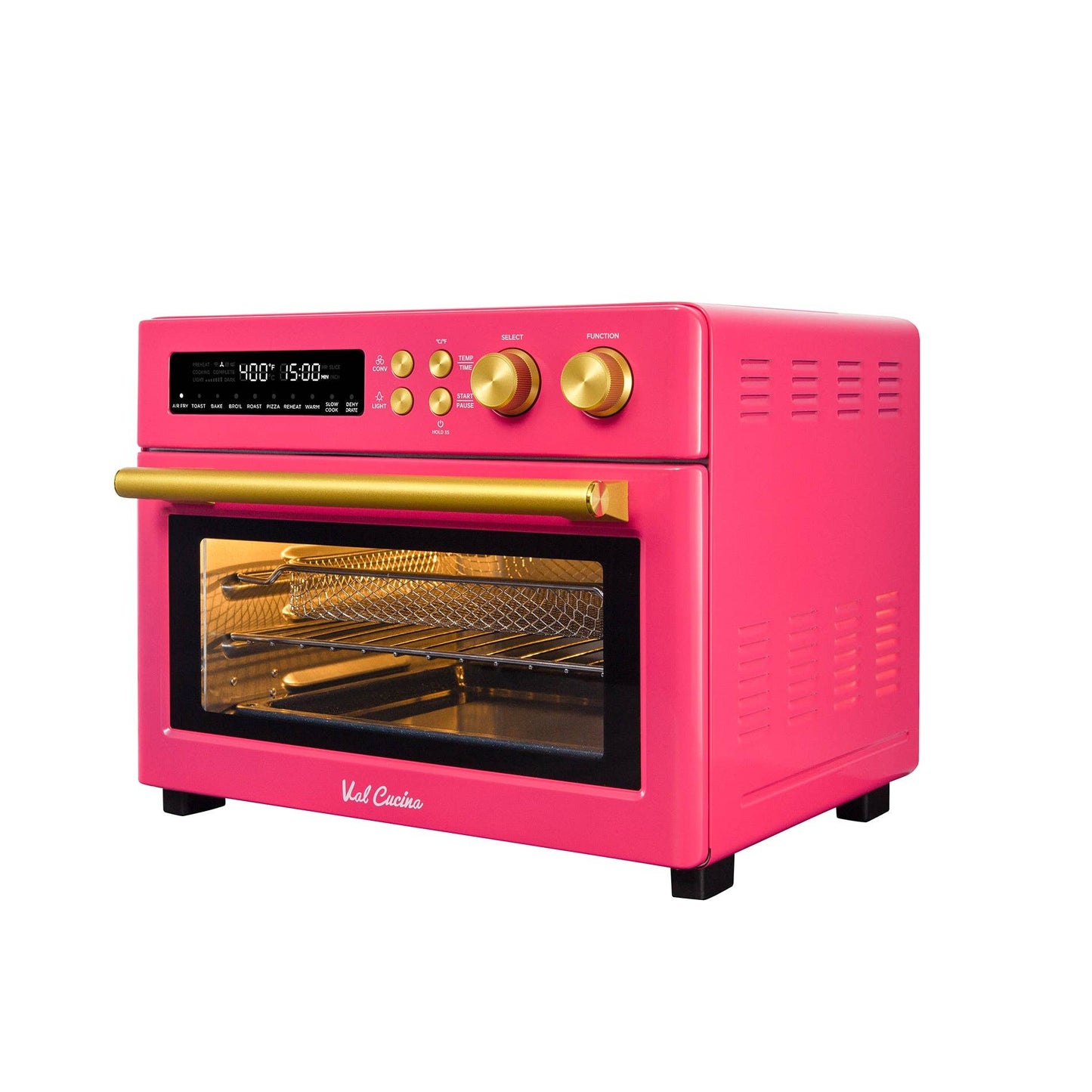 VAL CUCINA 10-in-1 Air Fryer Toaster Oven - Hot Pink