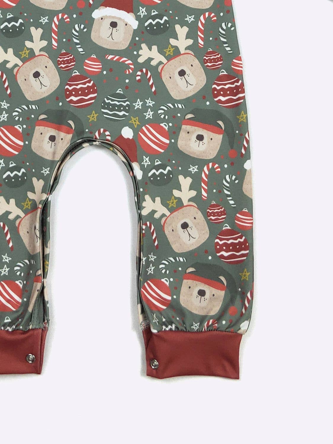 Candy Cane Bear Boy Romper