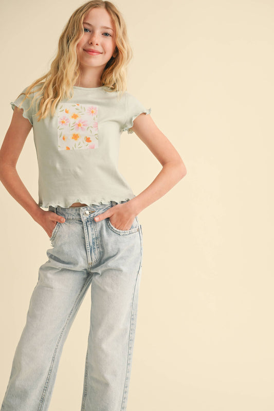 TWEEN GIRLS KIDS FITTED SCREEN TOP  (7-14)