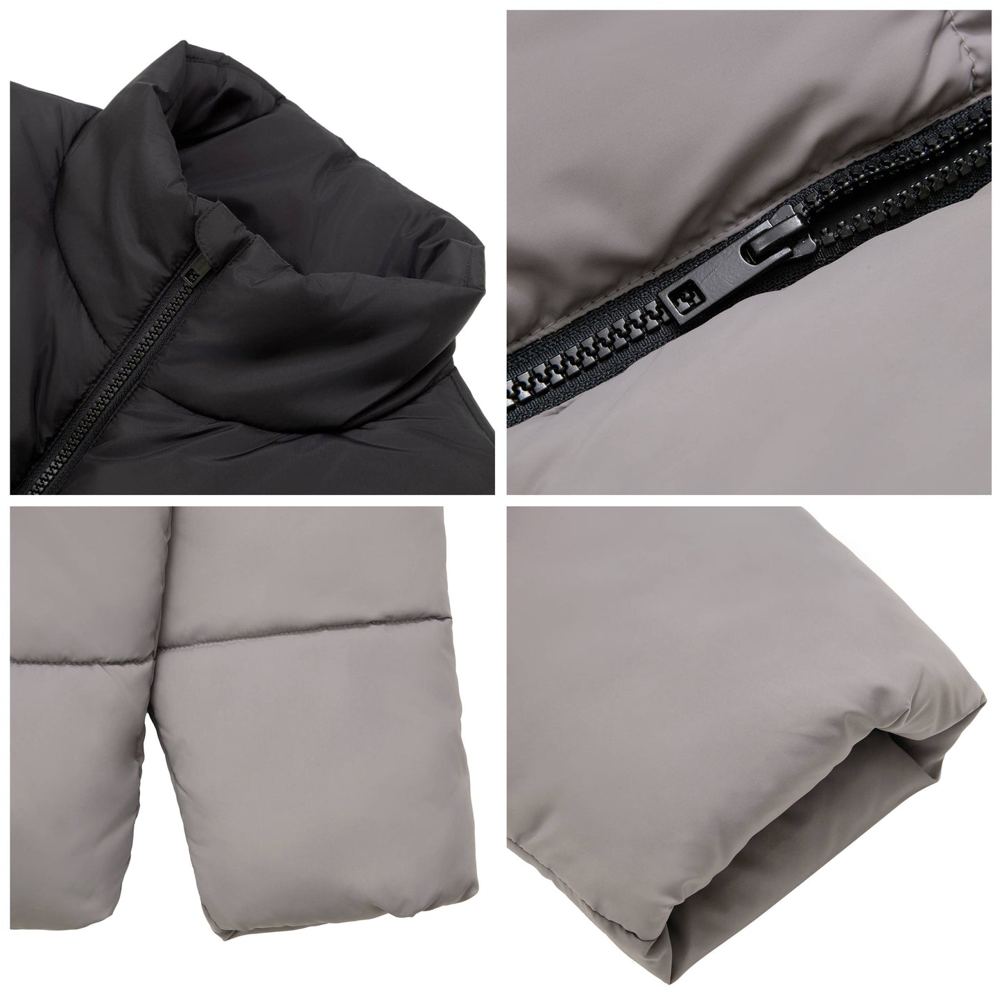 Men's Solid Puffer Coat Stand Up Collar Jacket