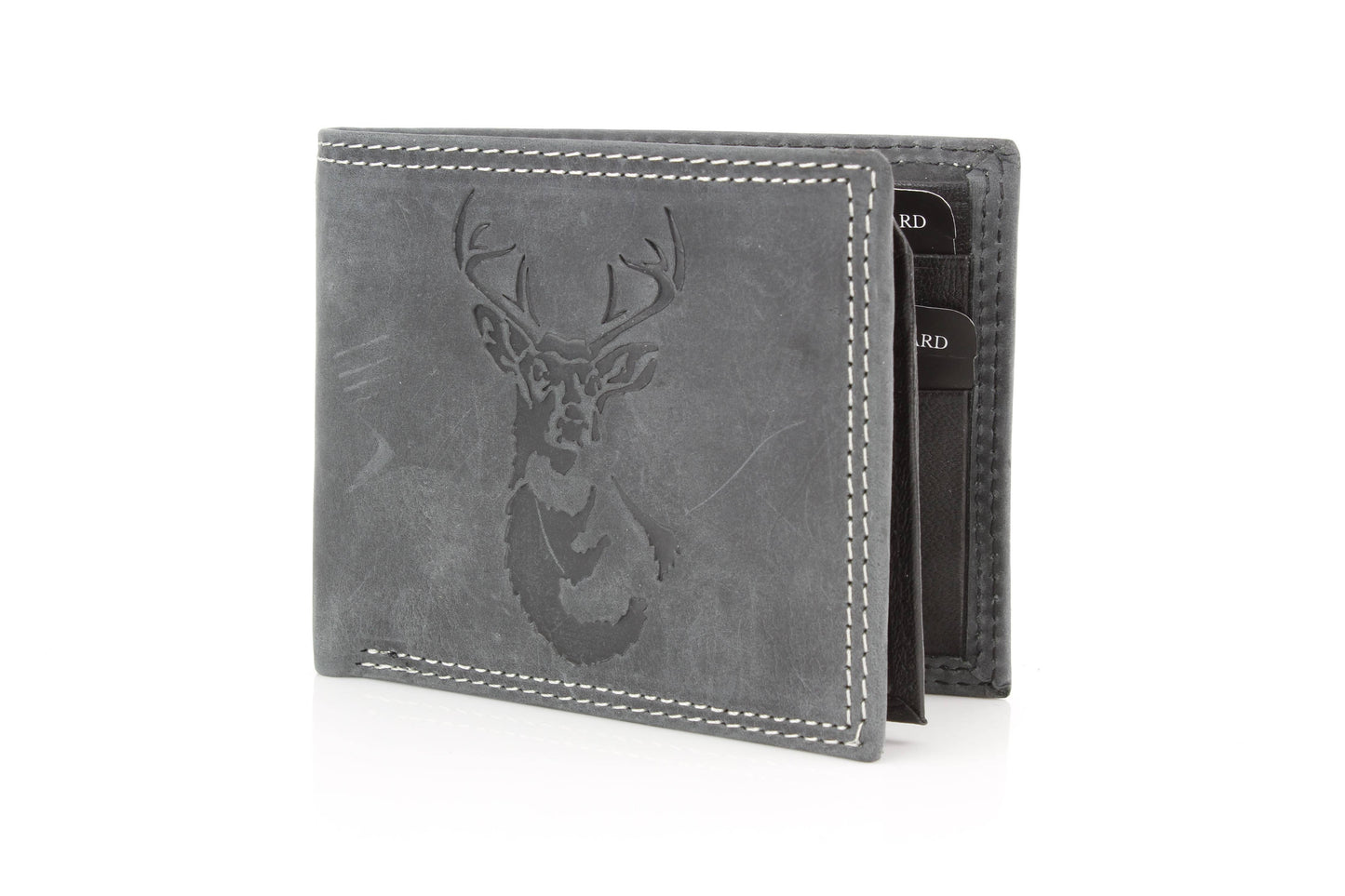 Men’s Bi-Fold Wallet with Deer Antler Emboss ABMWVT 03