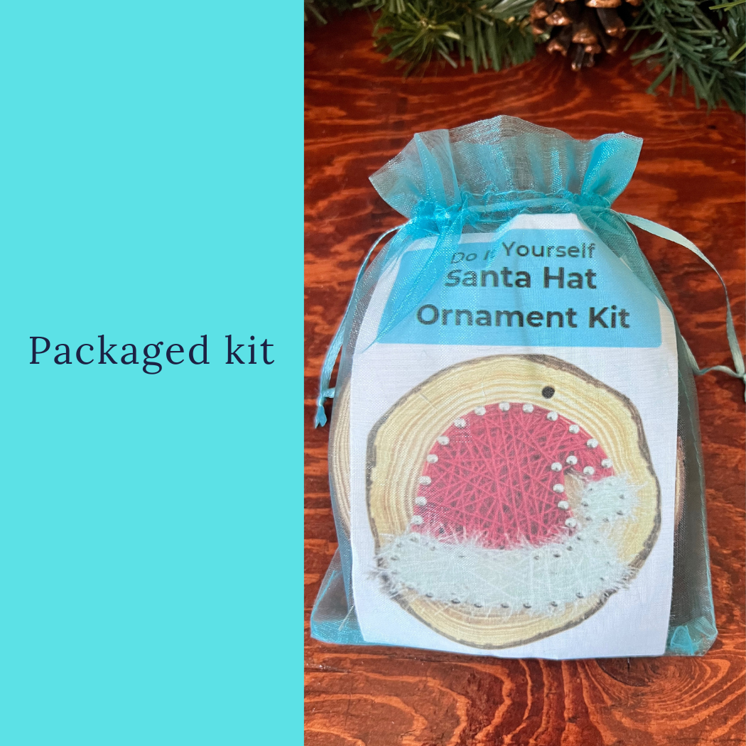 Santa Hat String Art Ornament Kit: DIY Christmas Craft