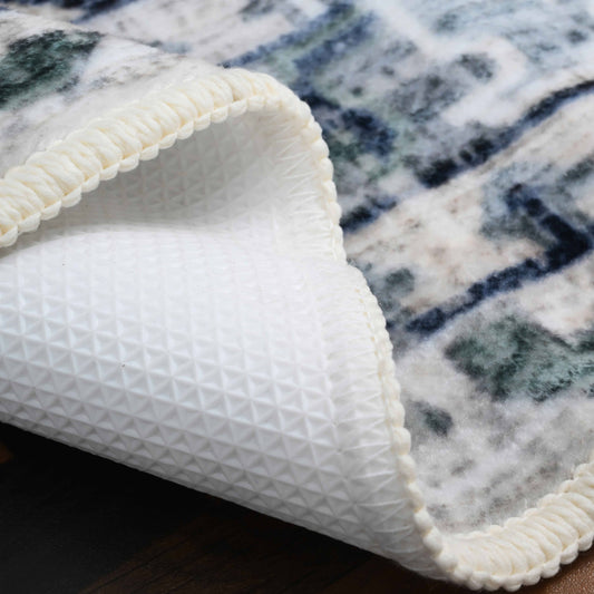 Bibb Home Washable Flannel Printed Accent Rug with Latex Bac