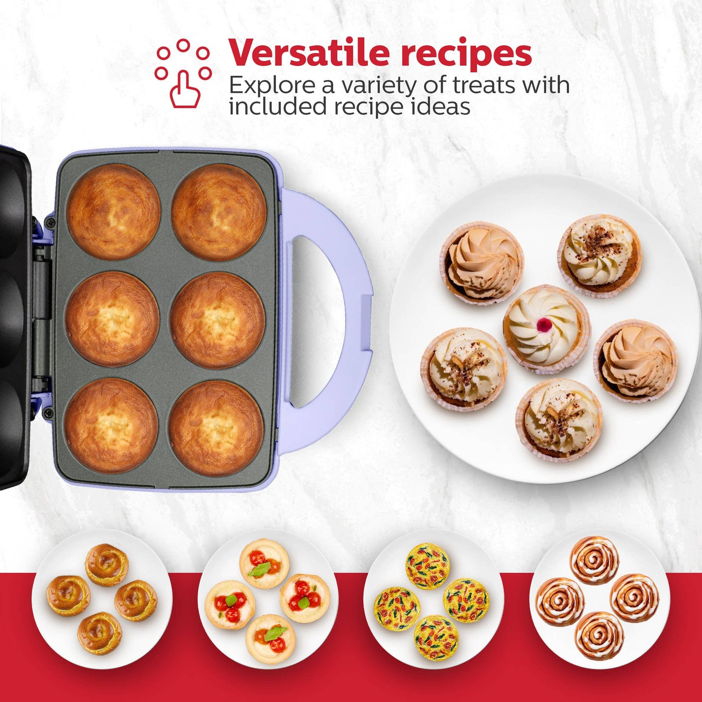 Holstein Housewares Cupcake Maker 6 Full Size Muffins
