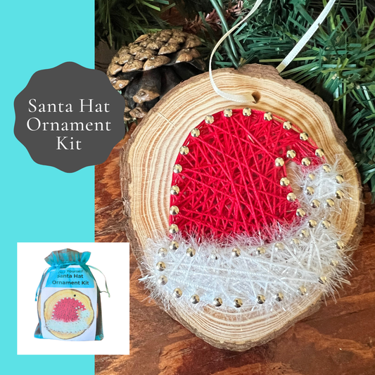 Santa Hat String Art Ornament Kit: DIY Christmas Craft