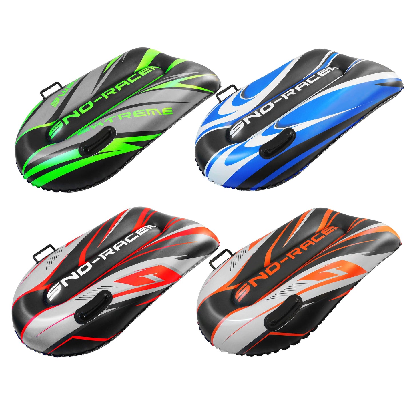 Sno-Racer Toboggan Sleds - 4 Pack Assortment