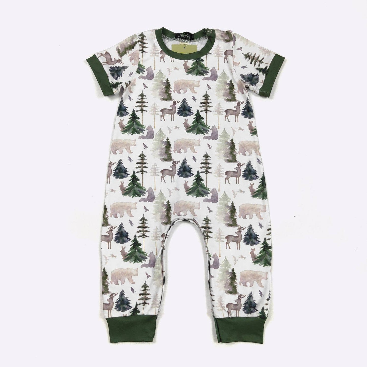 Emerald Woodland Boy Romper SS
