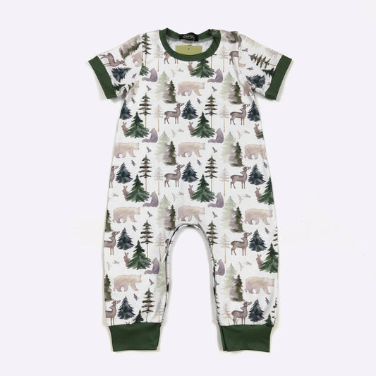 Emerald Woodland Boy Romper SS
