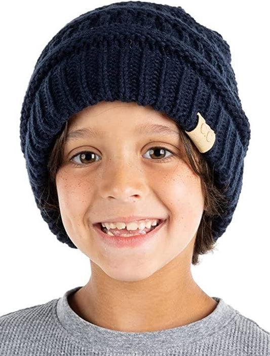 Kids Oversized Beanie (Navy)