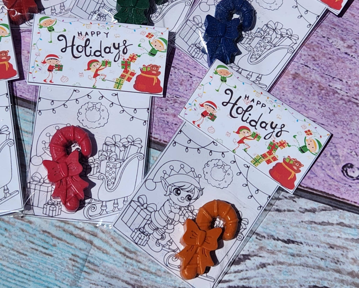 Christmas Elf Party Favor Coloring Kit and Crayons