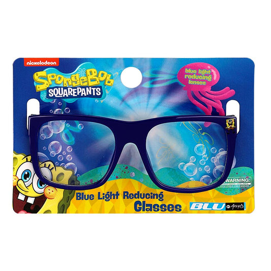 Kids Blue Light Blocking Glasses Blue Pattern Spongebob