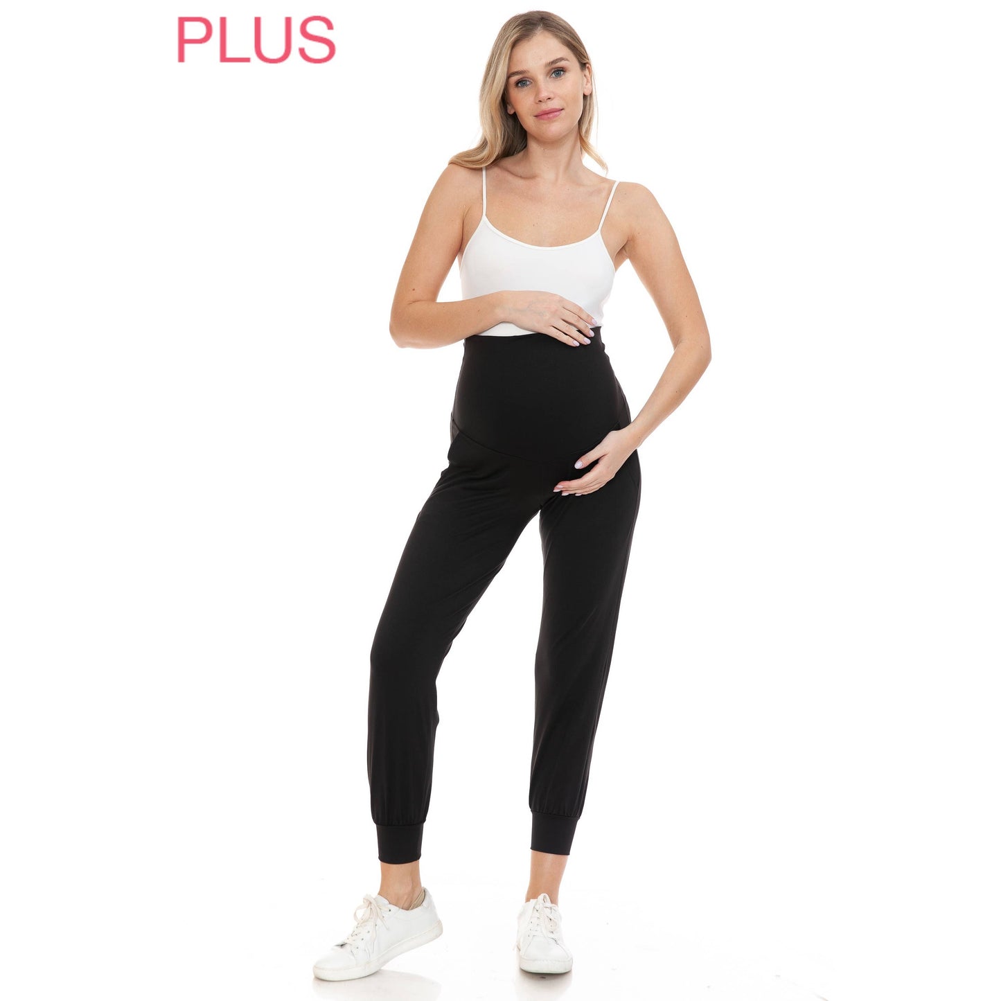 Plus Size Buttery Soft Maternity Comfort Print Joggers