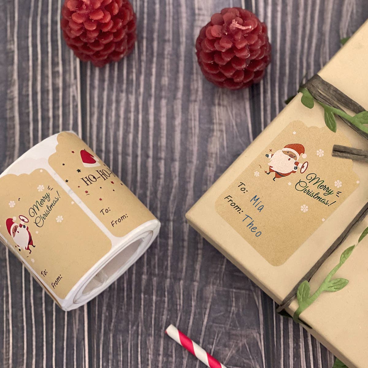 Wrapables Christmas Holiday Gift Tag Stickers and Labels