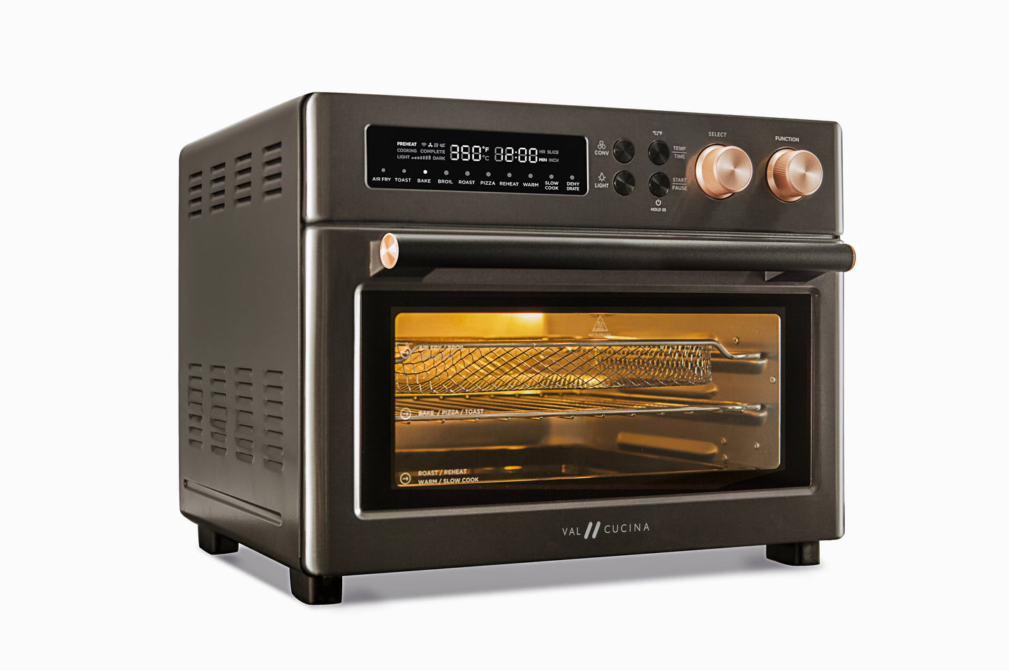 VAL CUCINA 10-in-1 Air Fryer  Toaster Oven -  Black Matte
