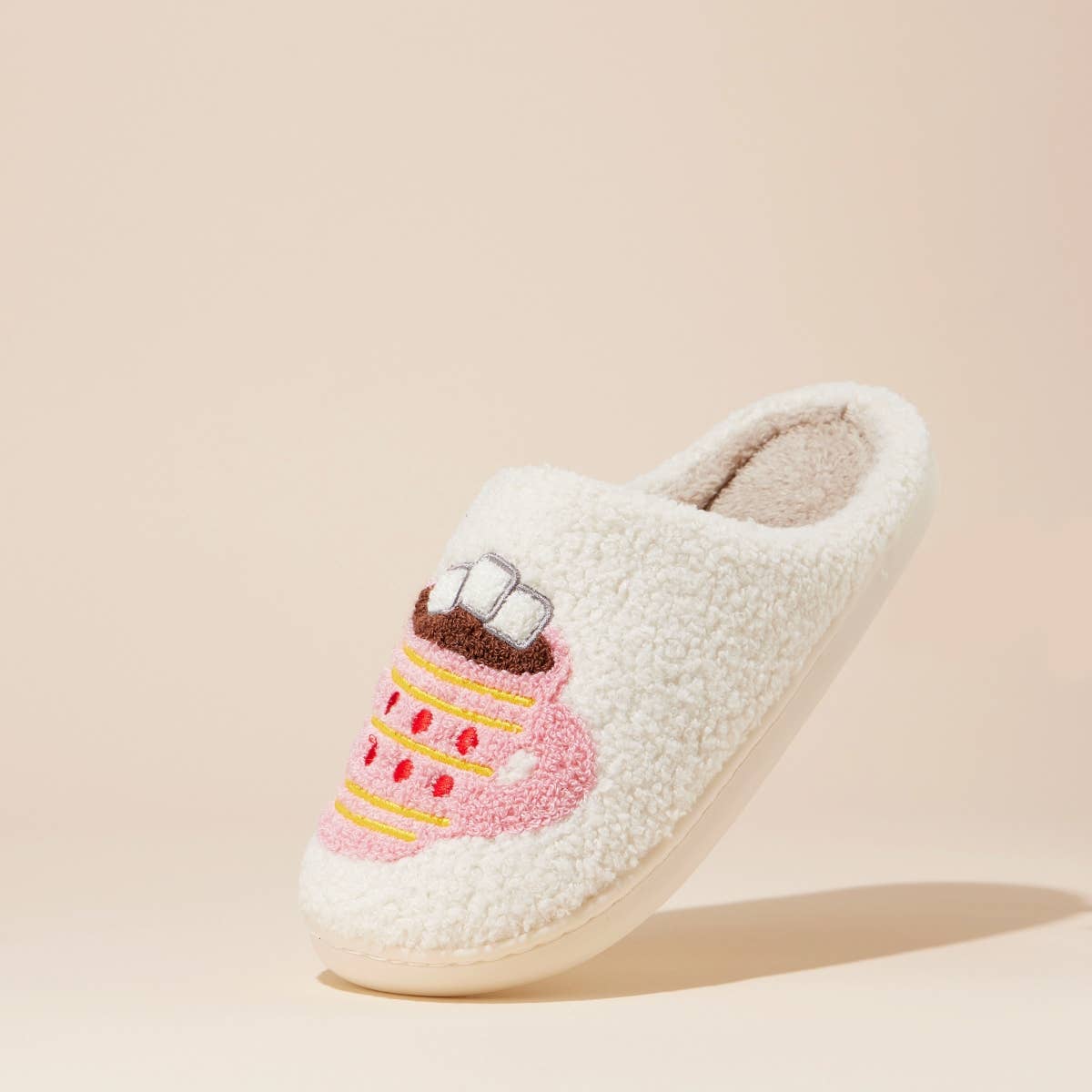 Gingerbread Man & Hot Chocolate Fuzzy Slippers for Christmas Gift