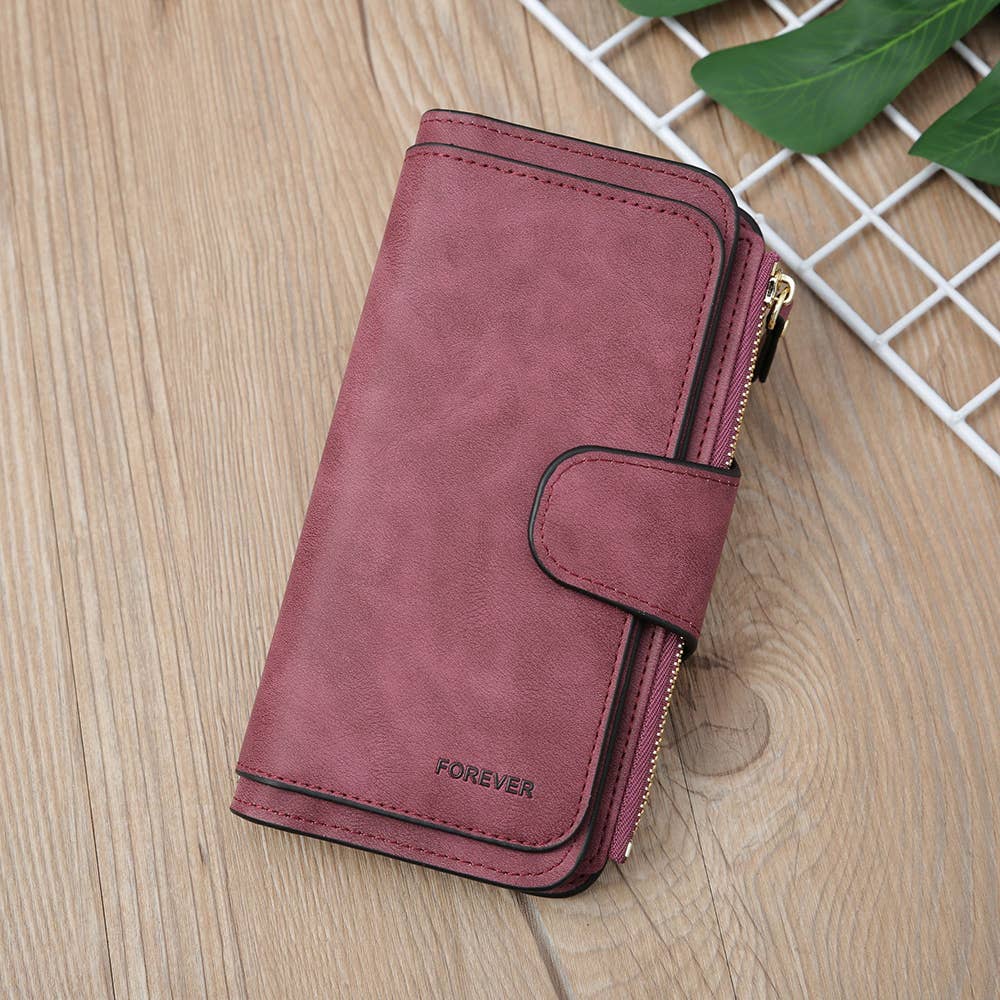 Long women's matte PU multi-purpose women's wallet