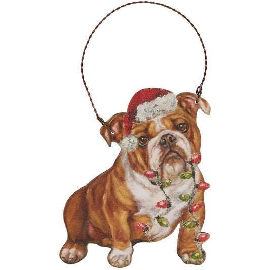 Bulldog Christmas Lights Ornament