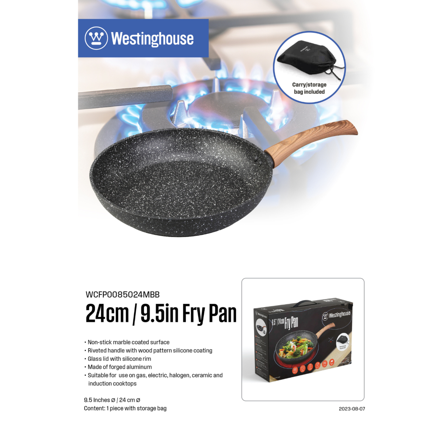 Westinghouse 4.5-Quart Casserole with Lid - Marble Series