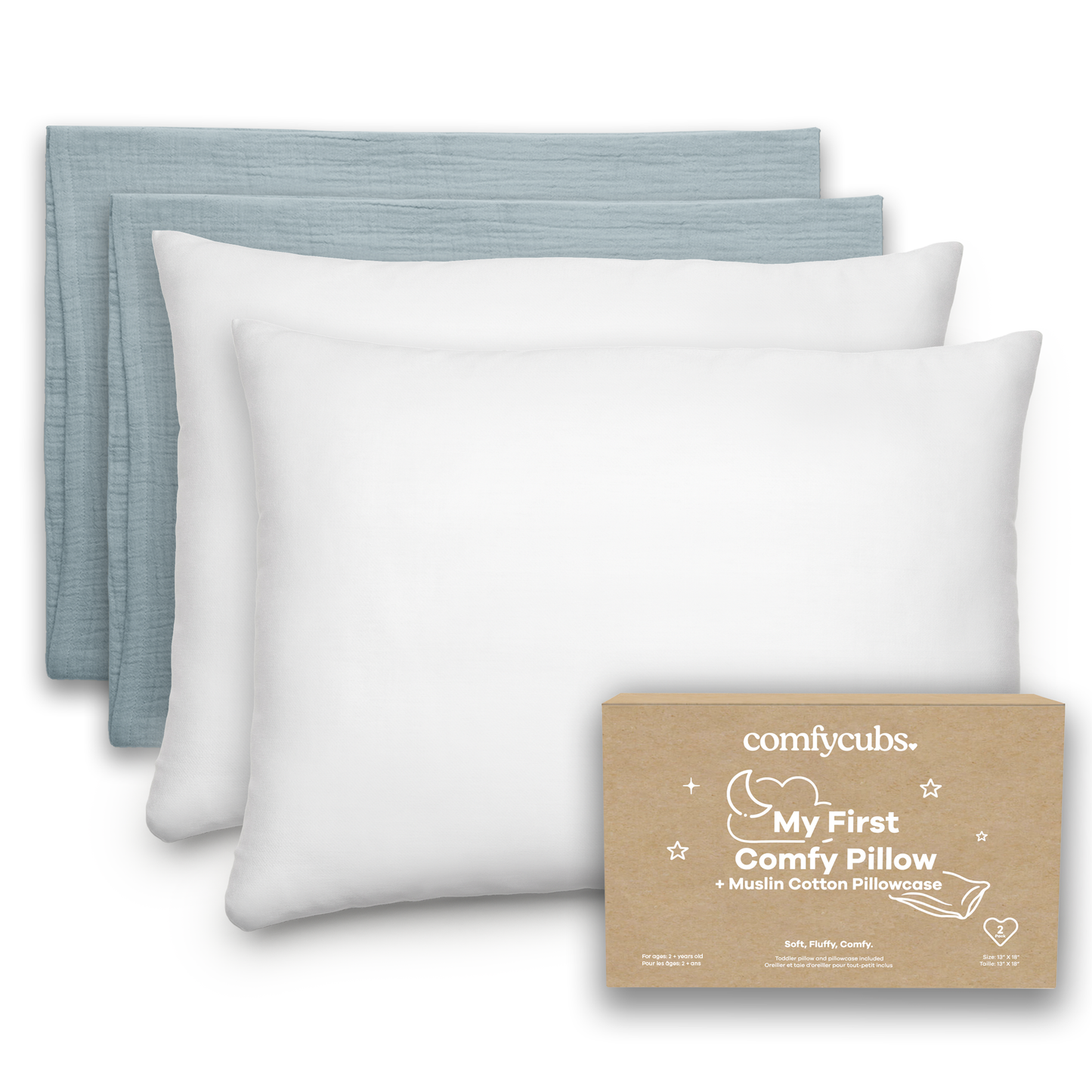 Toddler Pillow, Breathable Kids Travel Pillow by Comfy Cubs