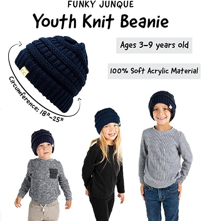 Kids Oversized Beanie (Navy)