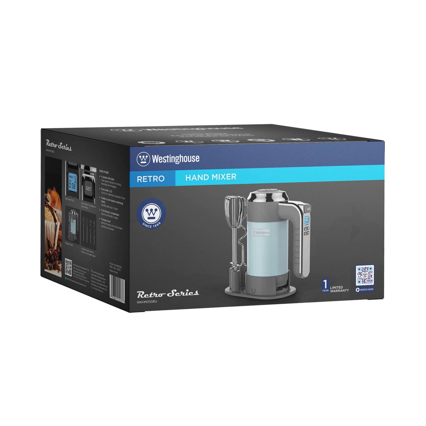 Westinghouse 5-Speed Hand Mixer with Base - Retro Series