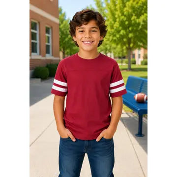 Boys - 2 Stripe Tee RED