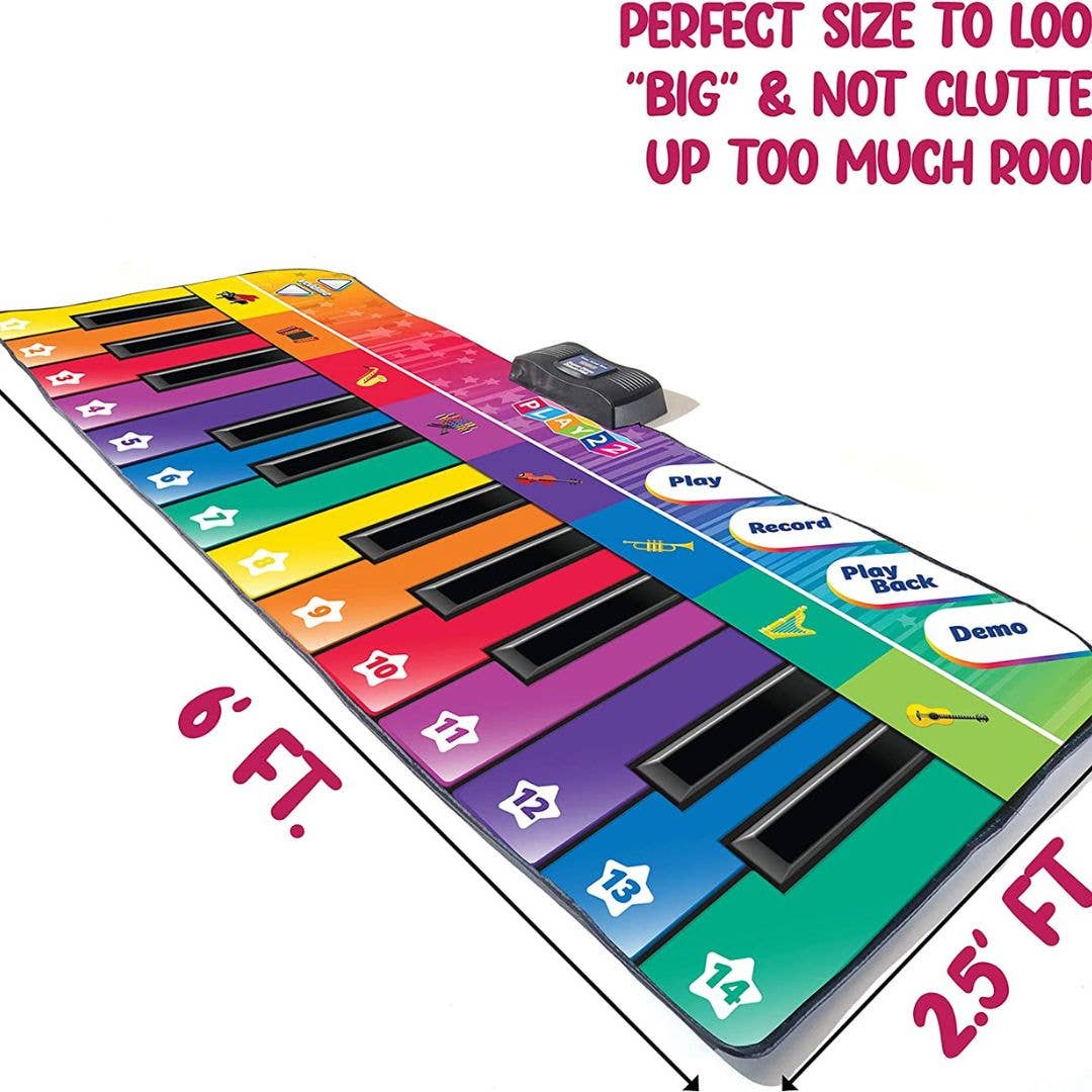 6 ft. Floor Piano Mat for Toddlers - Giant Piano Playmat