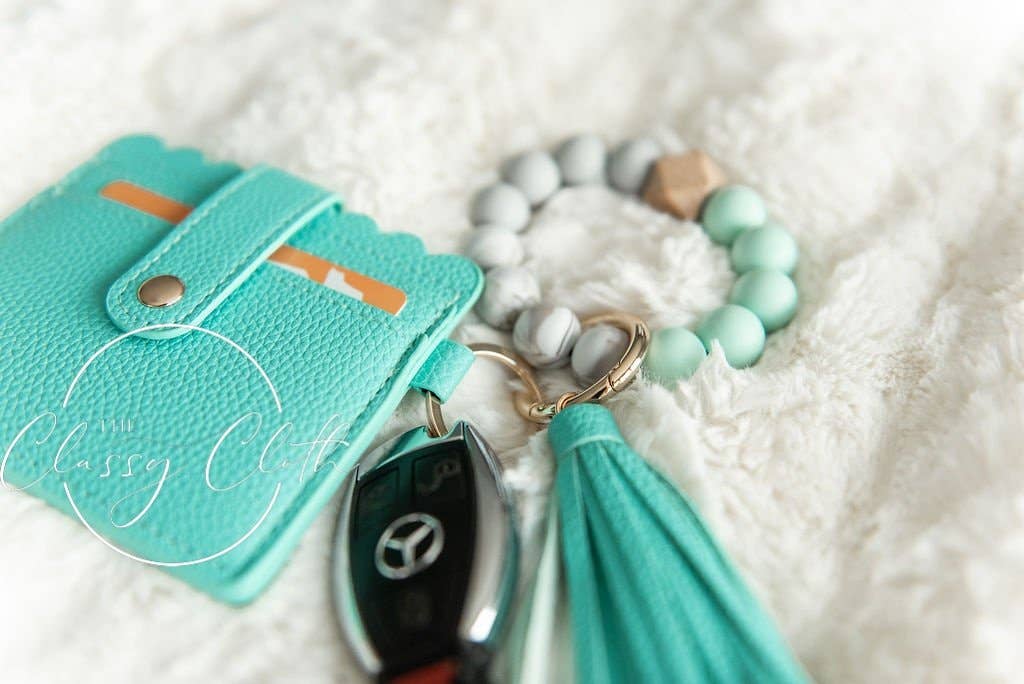 Wristlet Keychain Wallet - Mint RTS