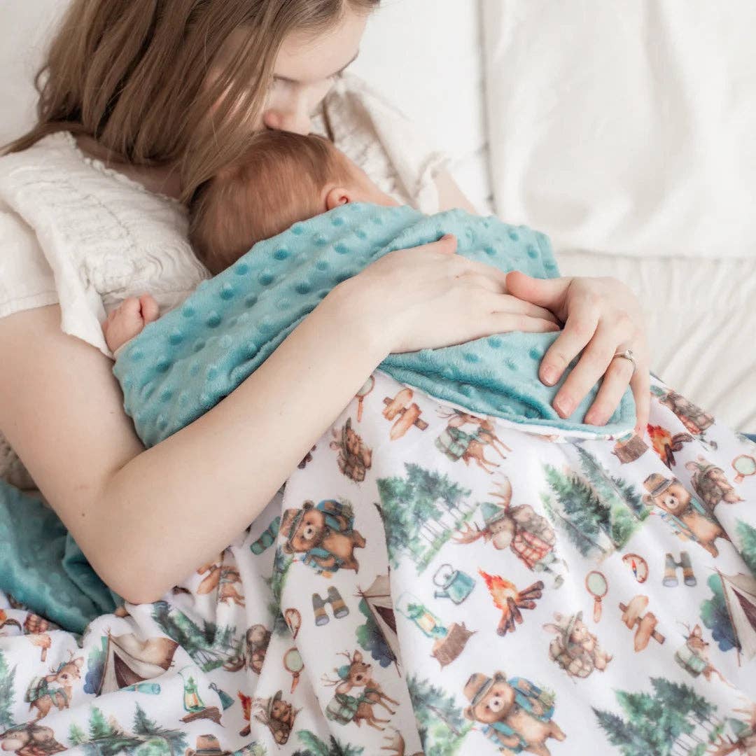 Baby & Toddler Minky Blanket - Let's Go Camping