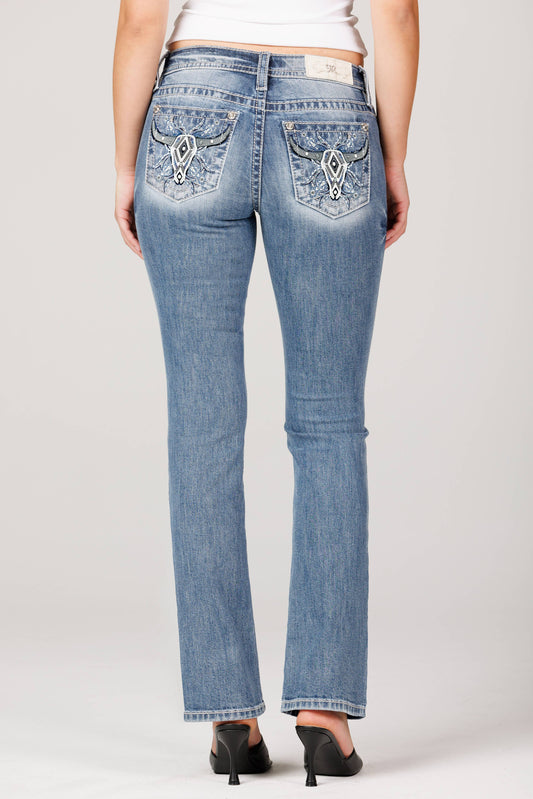 M9485TSS- 31" MID RISE STRAIGHT CUT JEANS