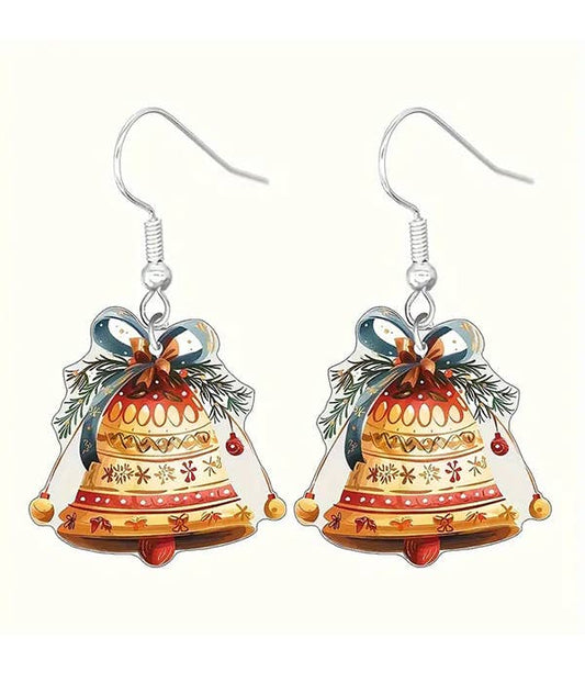 ( Y372 )  CHRISTMAS THEME ACRYLIC EARRING - BELL