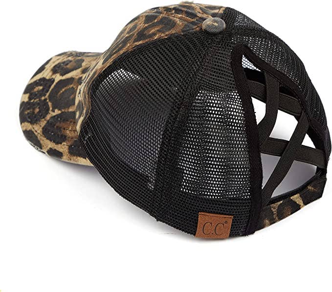 Criss Cross Ponycap - Leopard