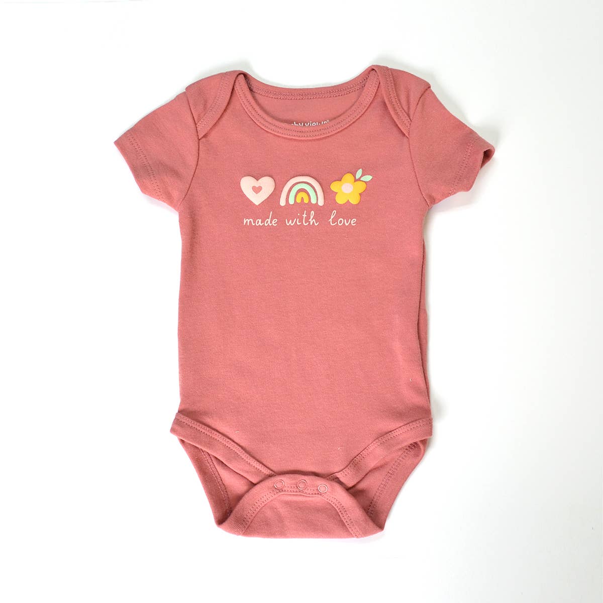 Pack of 3 Baby Love Puff Screen Print Pattern Bodysuits