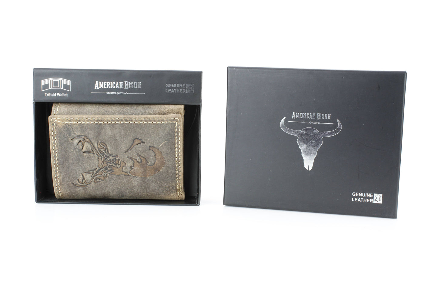 Men’s Tri-Fold Wallet with Deer Emboss ABMWVT 05