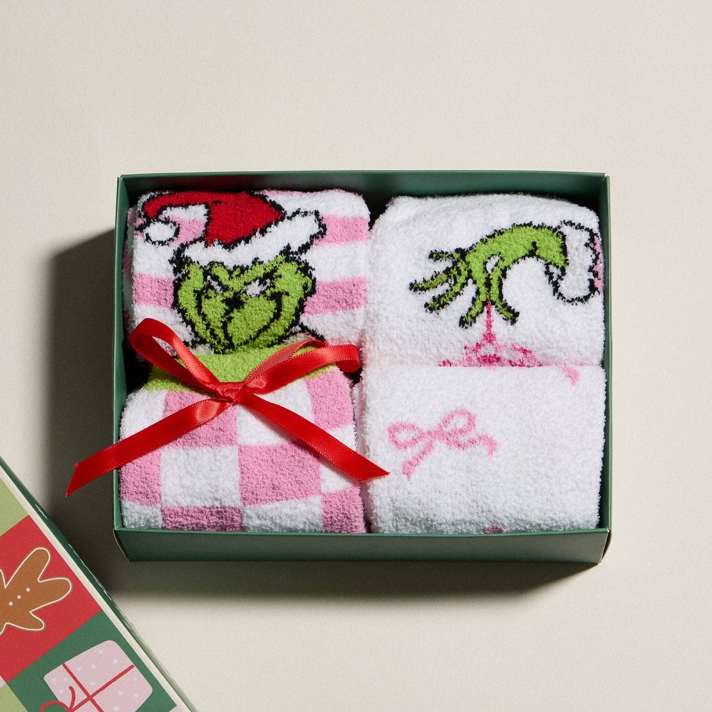 Holiday Sock Gift Set with Green Monster Designs