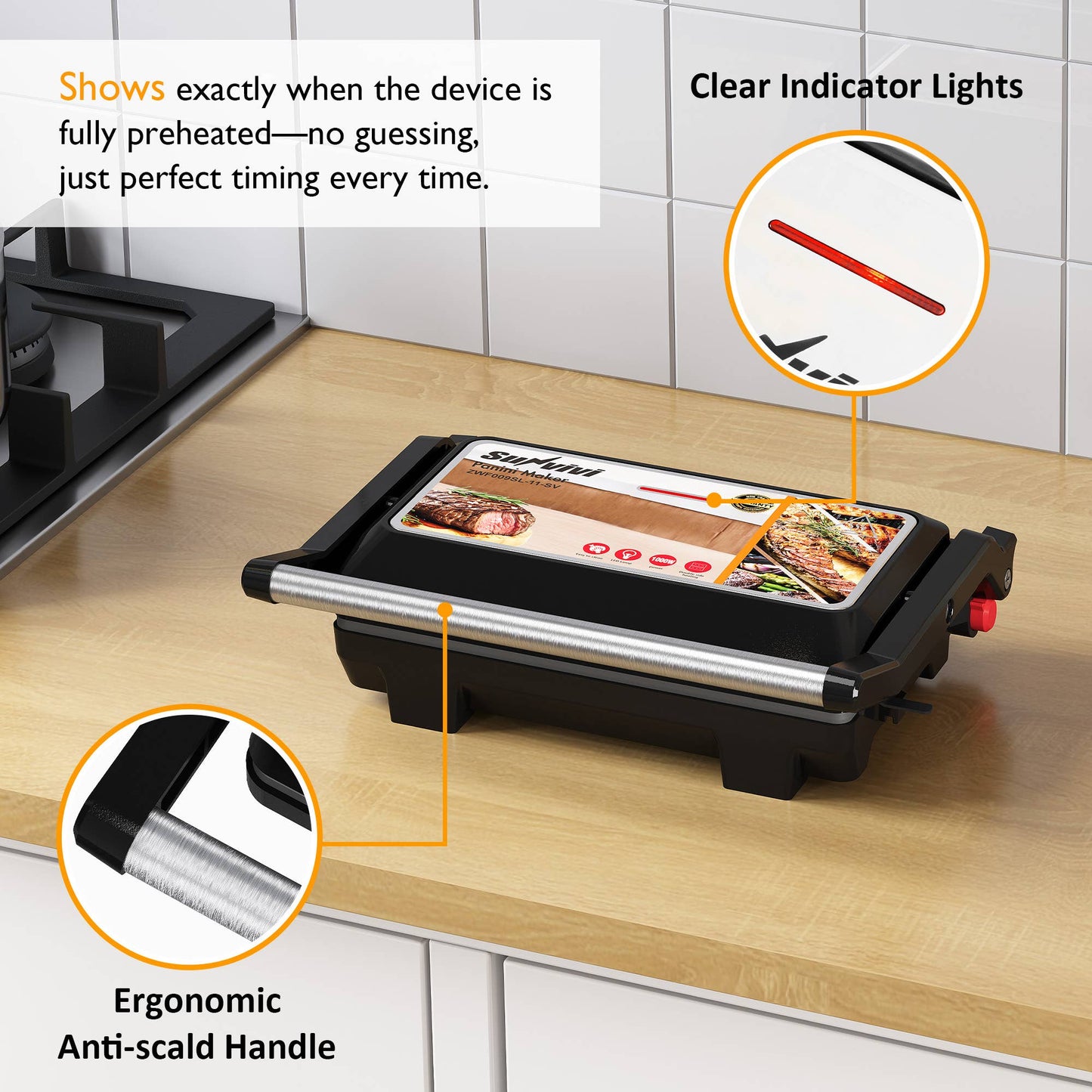 Panini Press Sandwich Maker: Electric Panini Press Grill