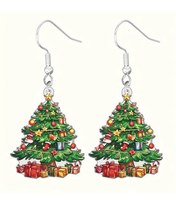 CHRISTMAS THEME ACRYLIC EARRING - TREE