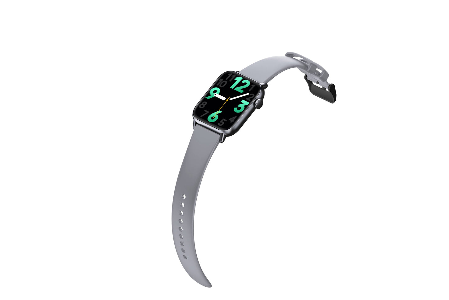 Smart Rectangle grey silicon watch works w/ Android & Apple