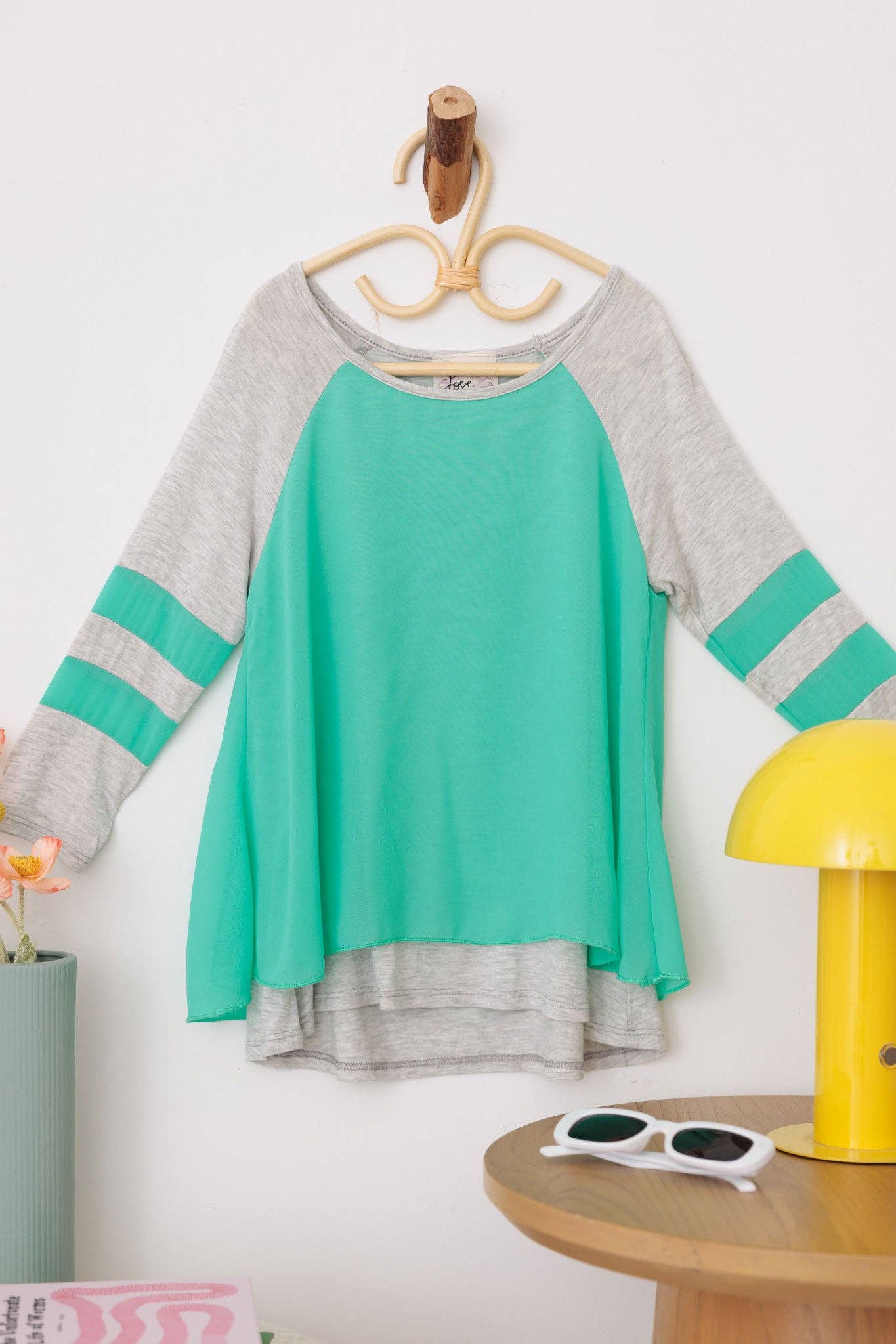 Girls Basic Soft Two Colors Long Sleeve Top